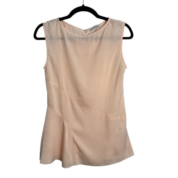 Reiss Islia Ladder-Trim Peach Blush Sleeveless Top - Picture 1 of 9